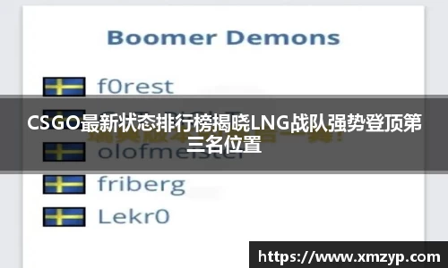 CSGO最新状态排行榜揭晓LNG战队强势登顶第三名位置